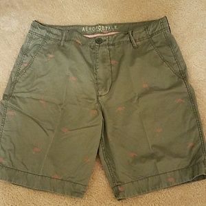Gray Aeropostle Shorts w/Flamingos